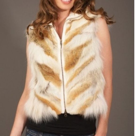 Adam Lippes coyote fur vest medium full zip - Picture 1 of 9